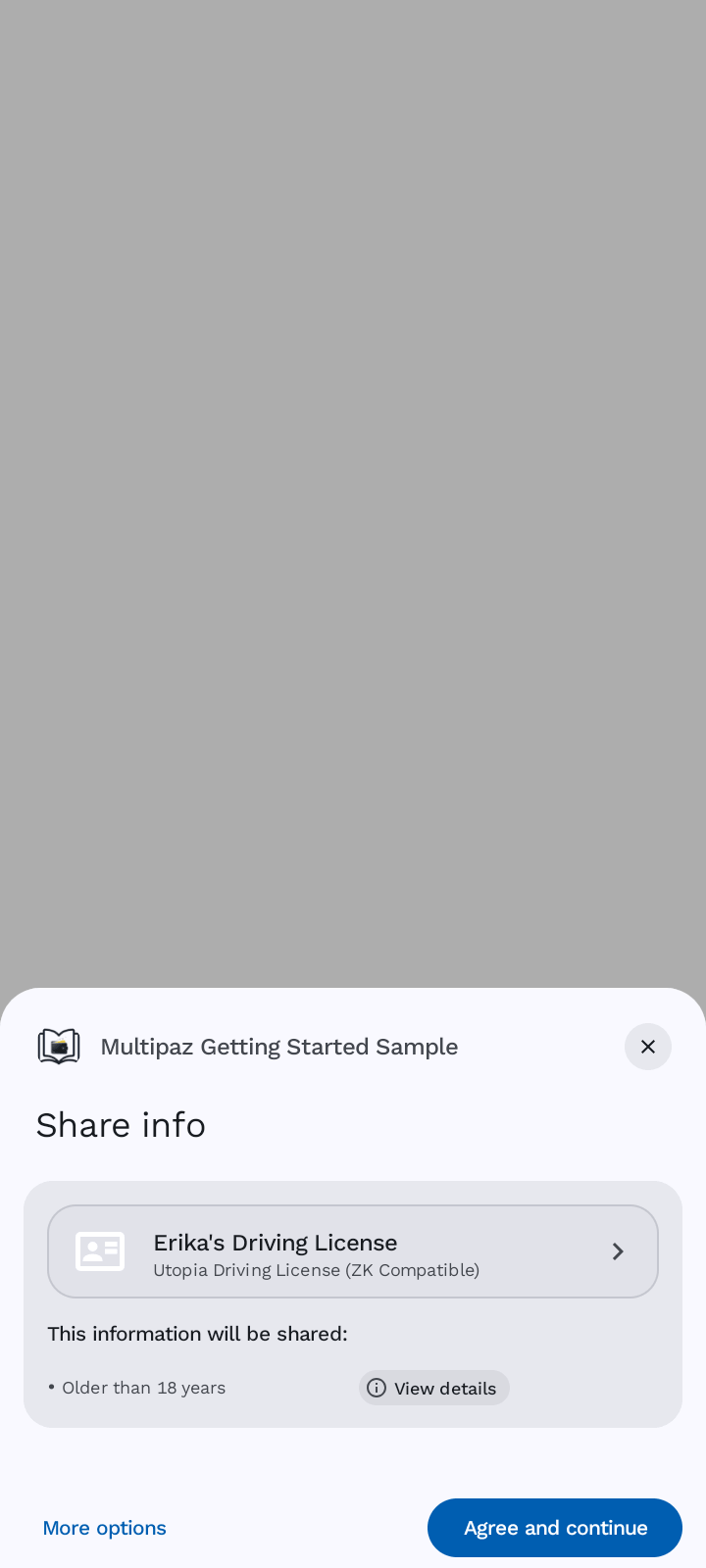 Step 2: Credential Selection Screen